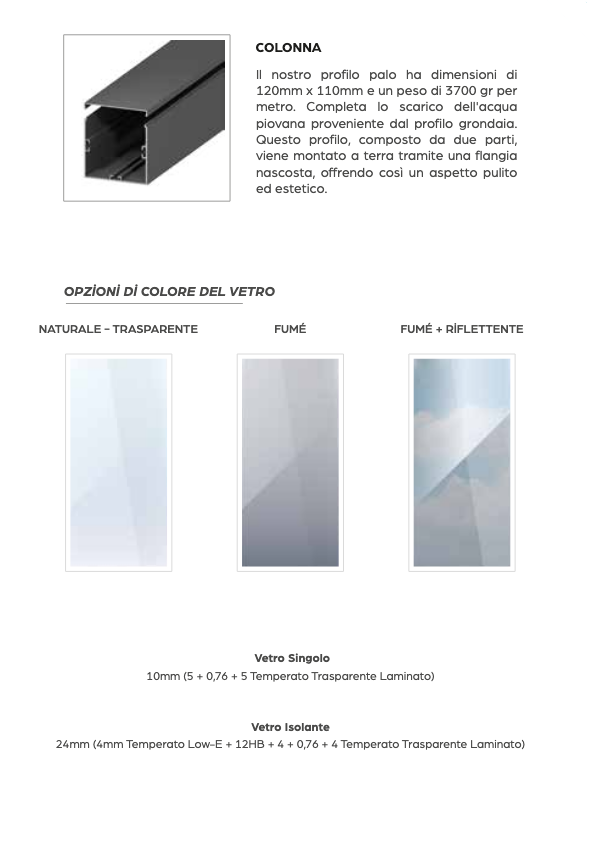 Dettaglio tecnico giardino d’inverno Tenteks con sezione verticale